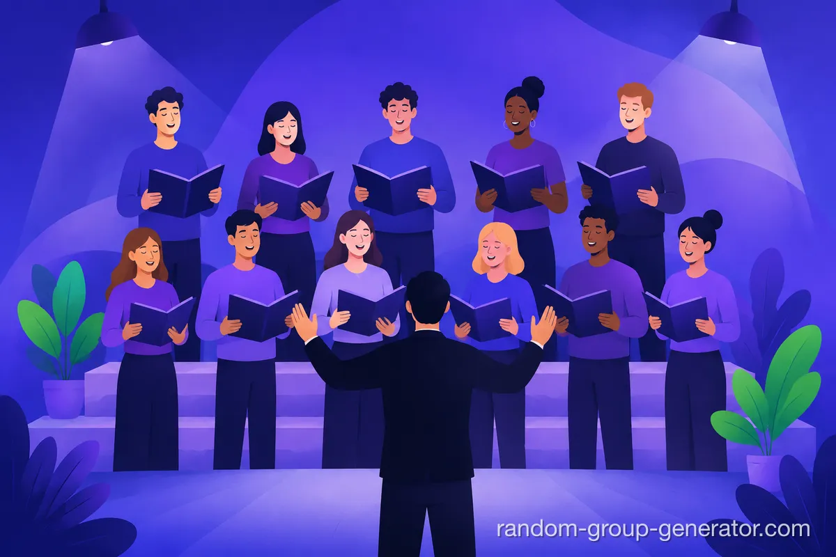 Latihan paduan suara 10 orang, 2 baris